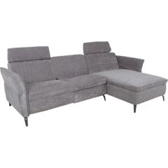 Corner sofa DAYTON RC, electric recliner, light grey