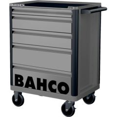 Bahco Tool trolley on wheels E72 with 5 drawers 675x500x950mm grey