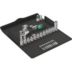 Wera Bicycle Set 7, 3/8, tool set (black/green, 27 pieces, speed ratchet with pivoting head)