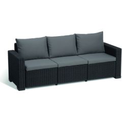 Keter Садовый диван трехместный California 3 Seater Sofa серый
