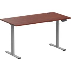 Adjustable Height Table Up Up Bjorn Gray, Table top L Dark Walnut