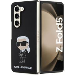 Karl Lagerfeld KLHCZFD5SNIKBCK Z Fold5 cietais futrālis melns|melns Silikona Ikonik