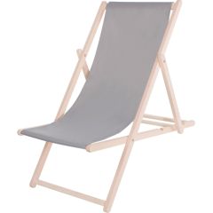 Koka sauļošanās dārza krēsls ar 3 pakāpju regulēšanu Springos DC0001 GRAY