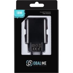 OBAL:ME Настенное зарядное устройство USB-A 18W Черный