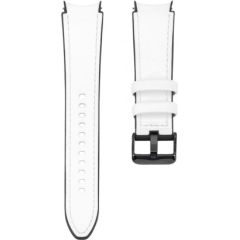 Connect   20mm Silicone Patch Leather Strap (130mm M/L) White