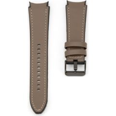 Connect Universal  20mm Silicone Patch Leather  Strap (130mm M/L) Taupe