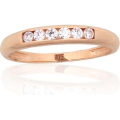 Золотое кольцо #1100832(Au-R)_CZ, Красное Золото 585°, Цирконы, Размер: 17, 1.31 гр.