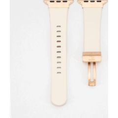 Connect Apple  Watch 38/40/41mm Single loop buckle leather strap White