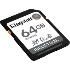 Kingston Industrial 64GB SDXC Memory Card (Black, UHS-I U3, Class 10, V30, A1)