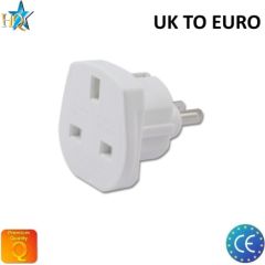 HQ Переходник сетевого гнезда UK (Аглия) 3pin на Euro стандарт 2Pin UK на EU адаптер Белый (OEM)