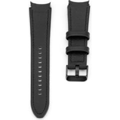Connect Universal  20mm Silicone Patch Leather Strap (130mm M/L) Black