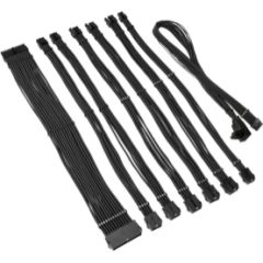 PSU kabeļu pagarinātāji Kolink Core Pro Kit 12V-2x6 Type 1 - Jet Black