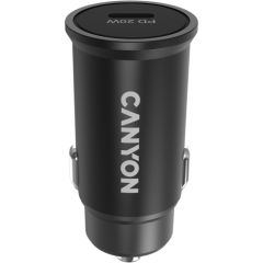 Canyon C-20, PD 20W Pocket size car charger, input: DC12V-24V, output: PD20W, support iPhone12 PD fast charging, Compliant with CE RoHs , Size: 50.6*23.4*23.4, 18g, Black