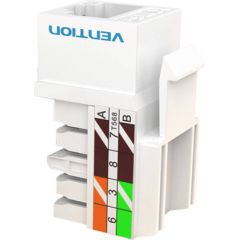 Keystone Jack Coupler Cat.5E UTP 180-Degree Vention IPBW0 White