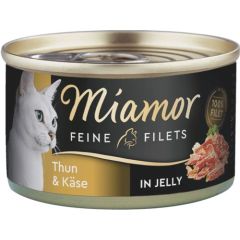 Miamor Fine Fillets in Jelly Tuna and cheese Kaķu konservi