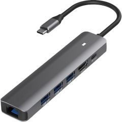Extradigital Adapter USB Type-C - HDMI, LAN, 3x USB 3.0 Type-A, USB Type-C PD100W