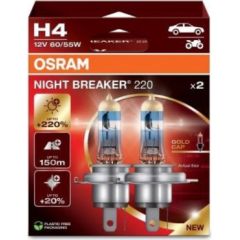 OSRAM NIGHT BREAKER 220 H4 CAR HALOGEN BULB 2 pc(s) Autospuldzes