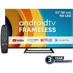 eSTAR Android TV 32"/82cm 2K HD LEDTV32A3T2 Black Televizori