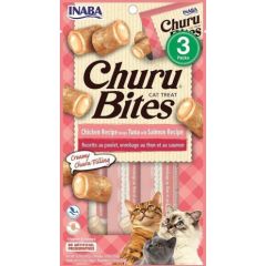 INABA Churu Bites Chicken with tuna and salmon - cat treats - 3x10 g Kaķu sausā barība