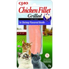 INABA Grilled Chicken Extra tender fillet in shrimp flavored broth - cat treats - 25 g Kaķu sausā barība