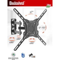 Electriclight 26-50&quot; TV stiprinājums pie sienas 30kg, melns - KB-01-84