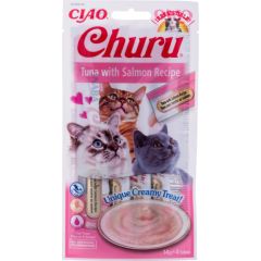 INABA Churu Tuna with salmon - cat treats - 4x14 g Kaķu sausā barība