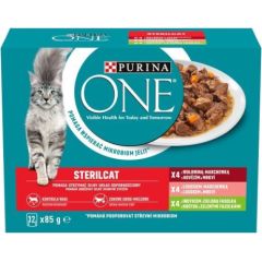 PURINA One Sterilcat mix flavours - wet cat food - 12 x 85g Kaķu konservi