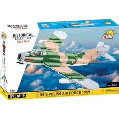 Cobi COBI 5824 Historical Collection Cold War Zimna Wojna Samolot myśliwski LIM-5 Polish Air Force 1959 575 klocków Mašīnas un piederumi
