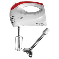 Hand Mixer Adler AD 4212 White, Hand Mixer, 300 W, Number of speeds 5, Shaft material Stainless steel Mikseri