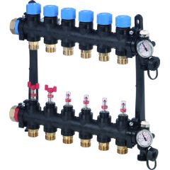 Uponor Vario M sadalītājs ar plūsmas mērītājiem FM, 2X Silto grīdu sistēmas