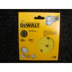 Koka slīpēšanas loksne DeWalt DT3103-QZ; K80; 125 mm; 10 gab. Dažādi diski