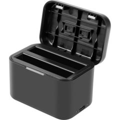 Charging case for batteries and memory cards PULUZ for Insta360 X4 (black) Sporta kameru aksesuāri