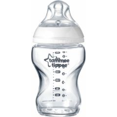 TOMMEE TIPPEE barošanas pudelīte stikla CTN 250ml 0m+ 42243891 Barošanas pudelītes