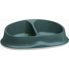 Zolux STEFANPLAST Miska dla psa lub kota Chic plastikowa podwójna zielona 2x250 ml