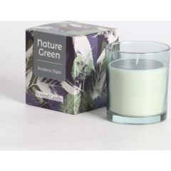 Aromatiska svece stikla NATURE GREEN H9,5cm, Southern Night Telpu aromāti