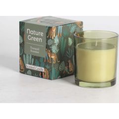 Aromatiska svece stikla NATURE GREEN H9,5cm, Tranquil Summer Telpu aromāti
