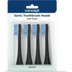 Końcówka Concept Końcówka szczoteczki do zębów PERFECT SMILE ZK40xx, Soft Clean, czarna , 4  szt.  ZK0007