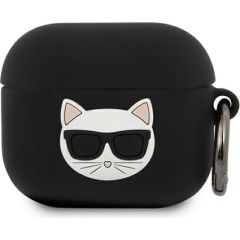 KLACA3SILCHBK Karl Lagerfeld Choupette Head силиконовый чехол для наушников Apple Airpods 3 черный