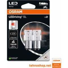 Osram P21/5W-LED AUTOLAMPAS 12V 7528DRP Red 1,7W 2gab. Autospuldzes