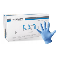 medaSEPT NITRILE PREFER PF Nitrila Cimdi izm.7-8 L 100gab Melni nepūderēti