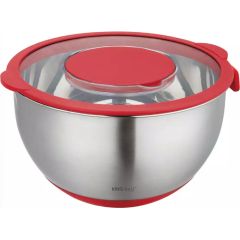 Tērauda bļoda ar vāku, daudzfunkcionāla, sarkana, tilpums 5l , KINGHoff Ēdamrīki
