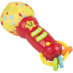 Win Fun Muzikālais mikrofons ar skaņām un gaismu + grabulis 17 cm no 3 men. CB44232