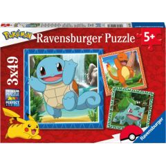Ravensburger Puzzle: Pokemon - Charmander, Bulbasaur and Squirtle (3x49pcs) (5586) Puzles
