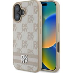 DKNY Checkered Pattern & Printed Stripes Aizsargapvalks Priekš Apple iPhone 16