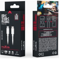 Maxpower Type-C to Type-C Cable 60W 2m MXUC-05 By Maxlife White