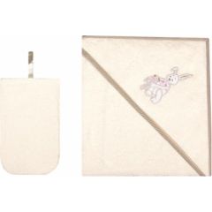 WOMAR double after bath covers with a washcloth 80x80 cm Ecru