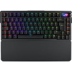 ASUS ROG Azoth Extreme - Keyboard - 75% - with OLED display - backlit - wireless - 2.4 GHz, Bluetooth 5.1, USB-C - QWERTZ - German - key switch: ROG NX Snow (hot-swappable) - black
