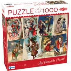 Tactic puzzle 1000 pc Retro Style Christmas Cards Puzles