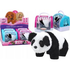 LeanToys Panda Interaktywna Pluszowa W Transporterze Różowy Niebieski Mīkstās rotaļlietas