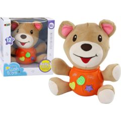 LeanToys Pluszowy Miś Interaktywny Pluszak Pomarańczowy Grający 23 cm Mīkstās rotaļlietas